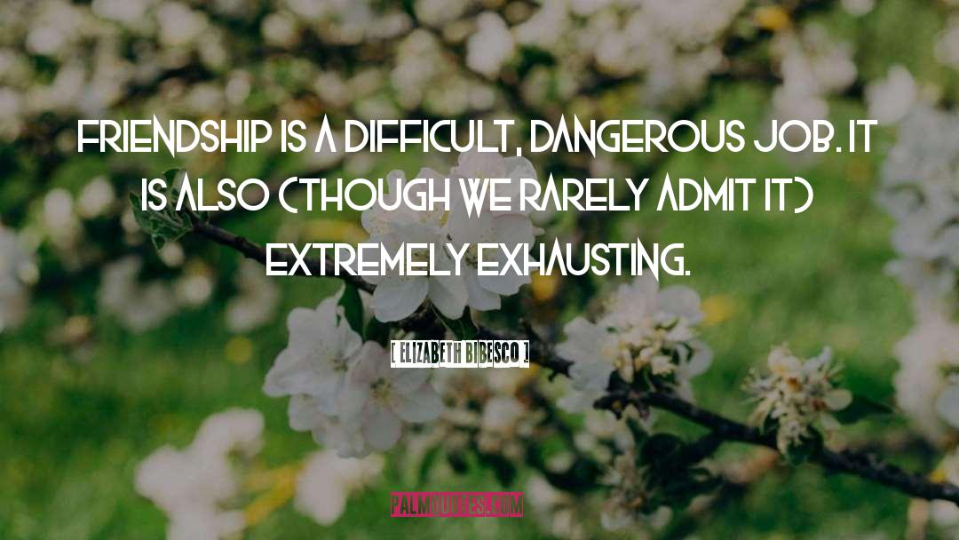 Elizabeth Bibesco Quotes: Friendship is a difficult, dangerous