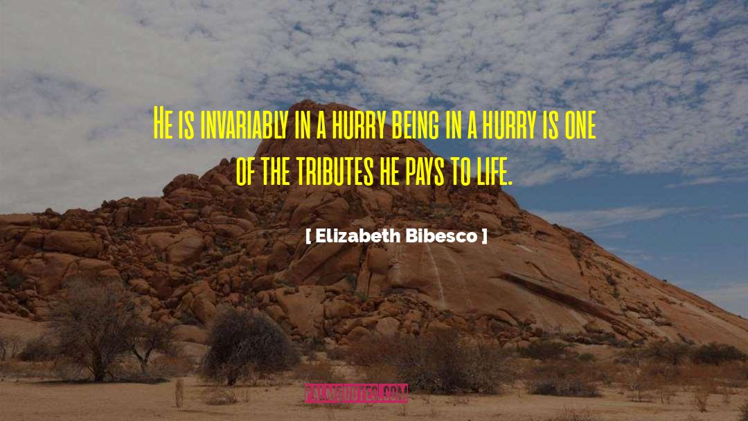 Elizabeth Bibesco Quotes: He is invariably in a