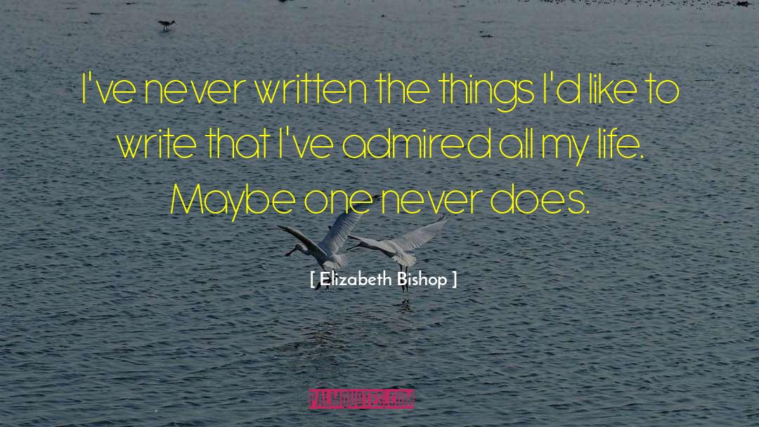 Elizabeth Bishop Quotes: I've never written the things