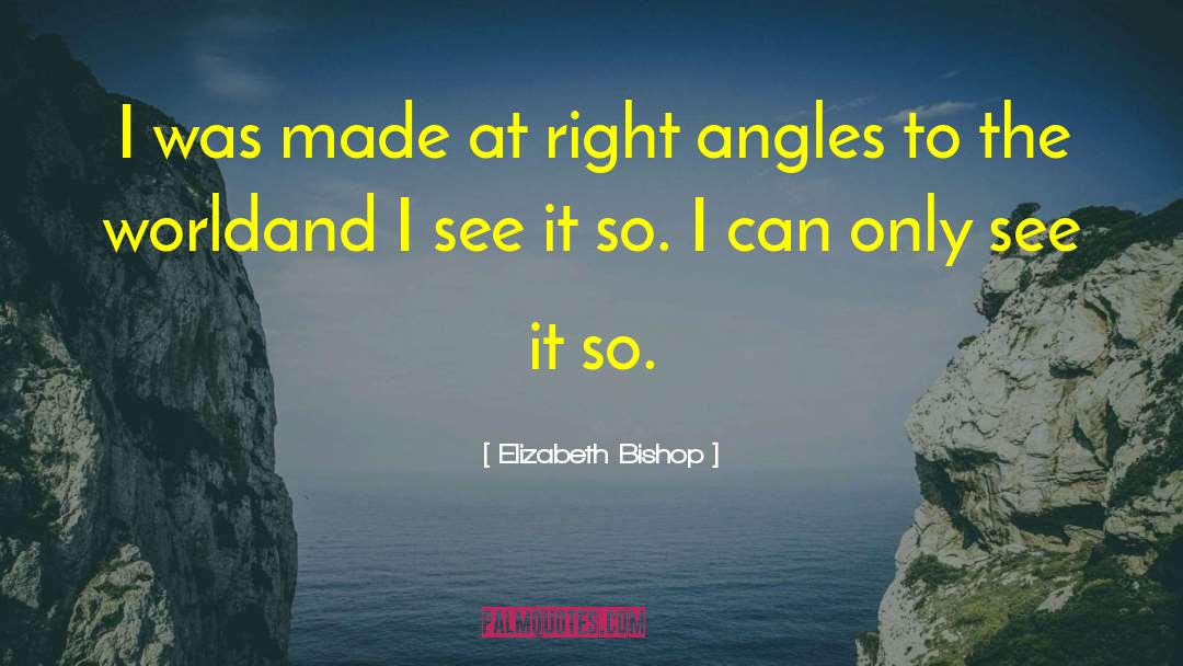 Elizabeth Bishop Quotes: I was made at right