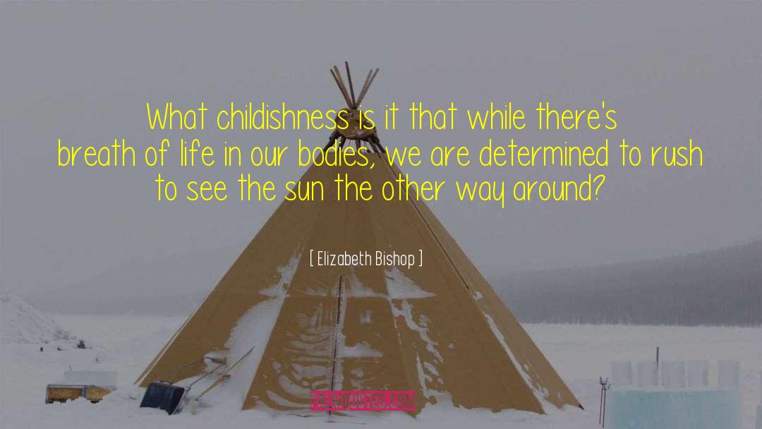 Elizabeth Bishop Quotes: What childishness is it that