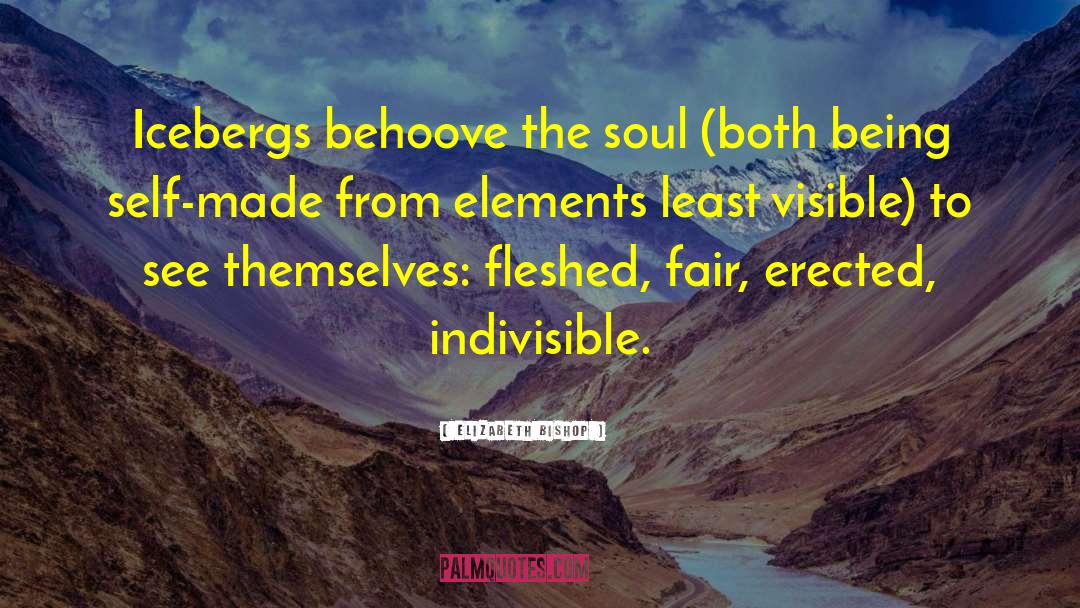 Elizabeth Bishop Quotes: Icebergs behoove the soul (both