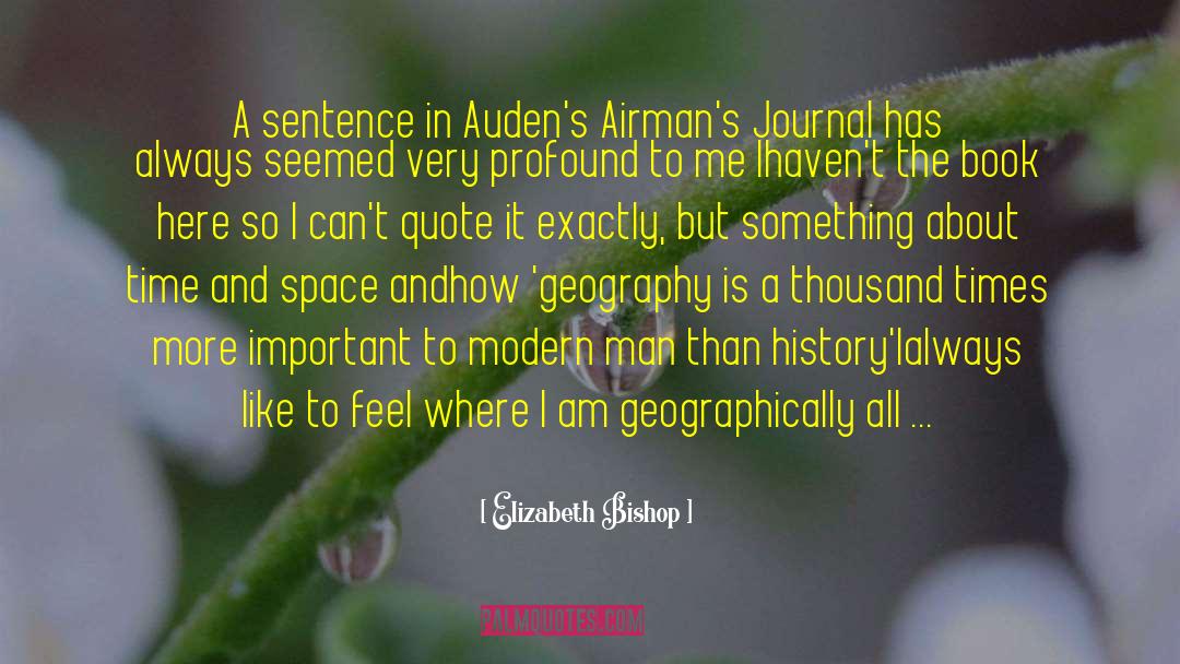 Elizabeth Bishop Quotes: A sentence in Auden's Airman's