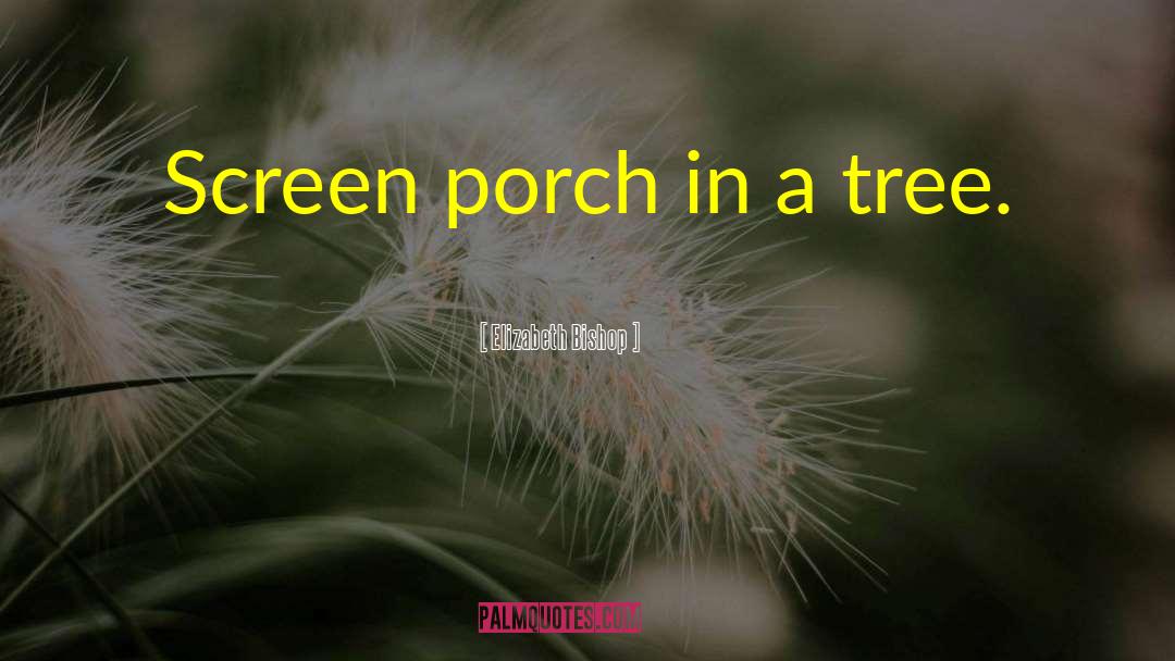 Elizabeth Bishop Quotes: Screen porch in a tree.