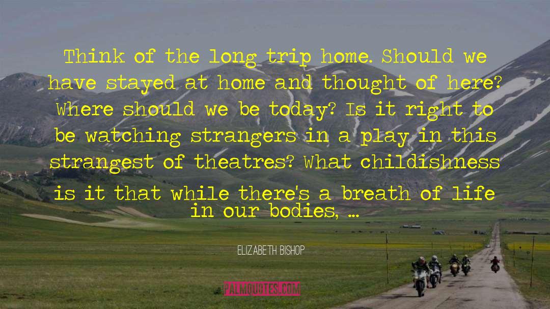 Elizabeth Bishop Quotes: Think of the long trip