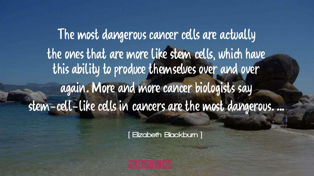 Elizabeth Blackburn Quotes: The most dangerous cancer cells