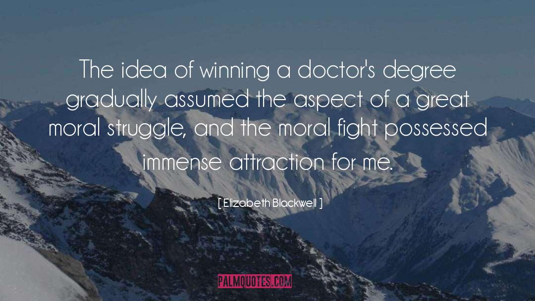 Elizabeth Blackwell Quotes: The idea of winning a