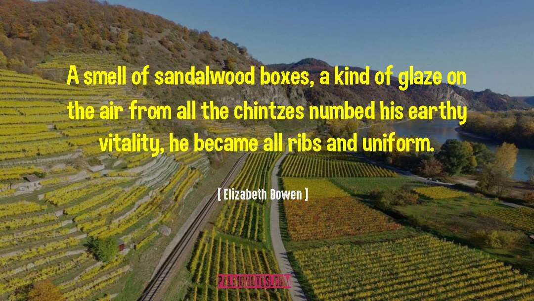 Elizabeth Bowen Quotes: A smell of sandalwood boxes,