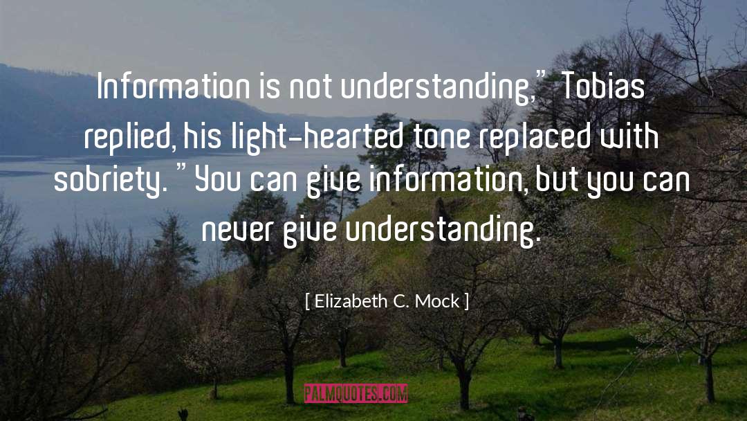 Elizabeth C. Mock Quotes: Information is not understanding,