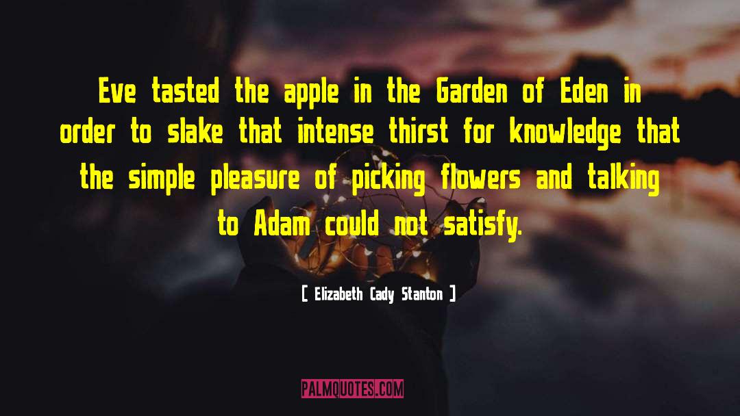 Elizabeth Cady Stanton Quotes: Eve tasted the apple in