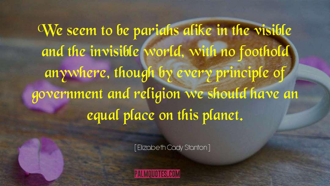 Elizabeth Cady Stanton Quotes: We seem to be pariahs