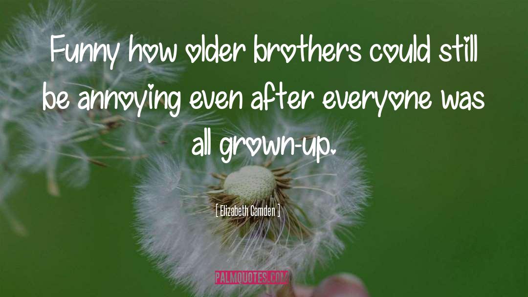 Elizabeth Camden Quotes: Funny how older brothers could