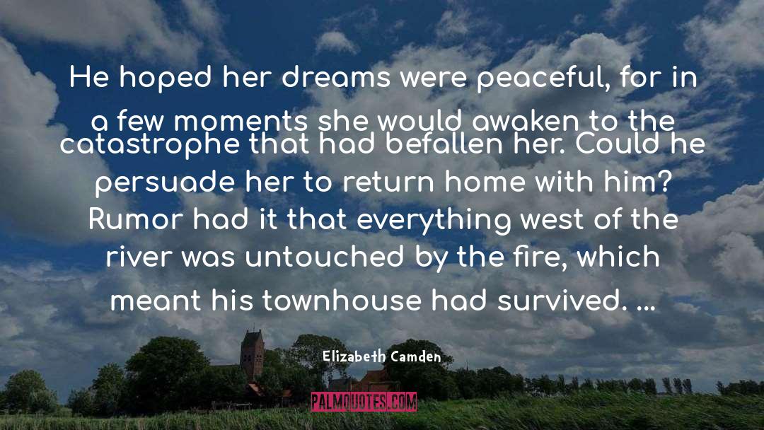 Elizabeth Camden Quotes: He hoped her dreams were