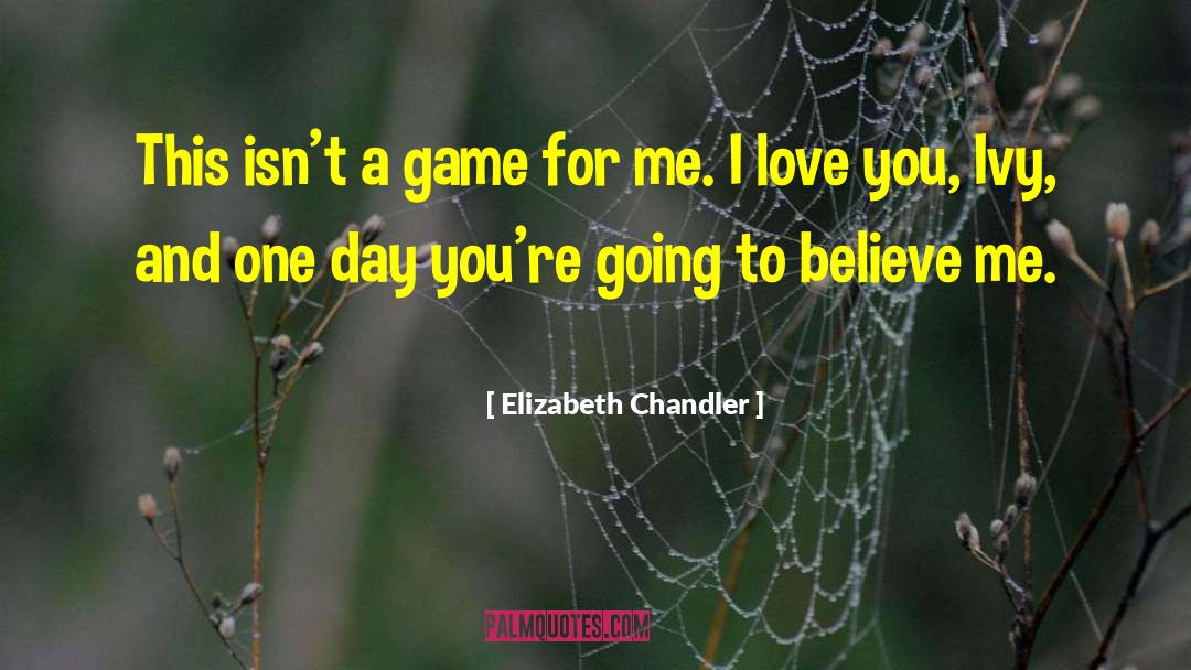Elizabeth Chandler Quotes: This isn't a game for