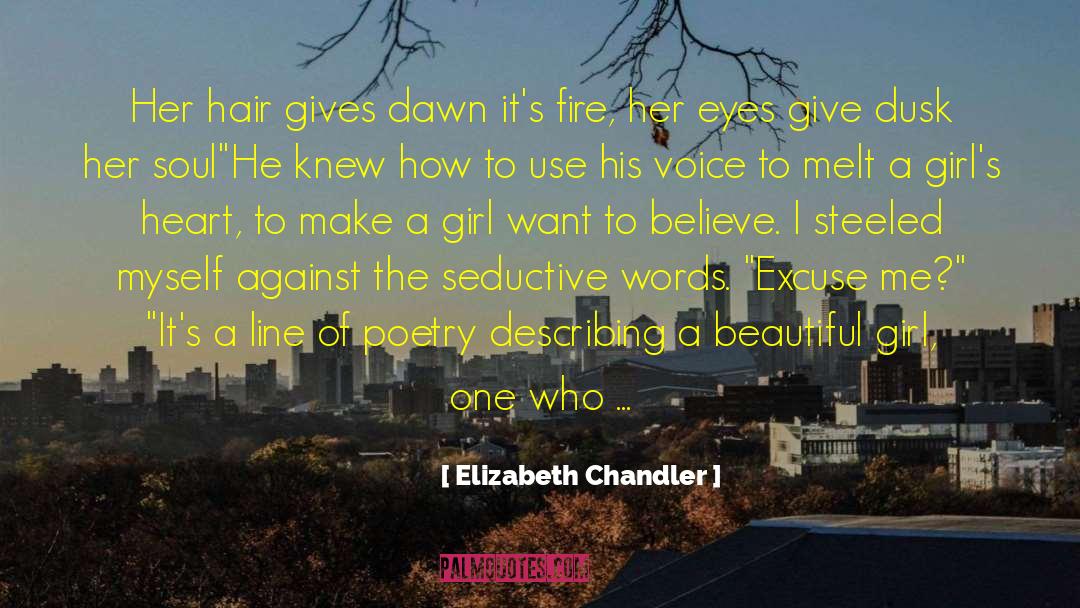 Elizabeth Chandler Quotes: Her hair gives dawn it's