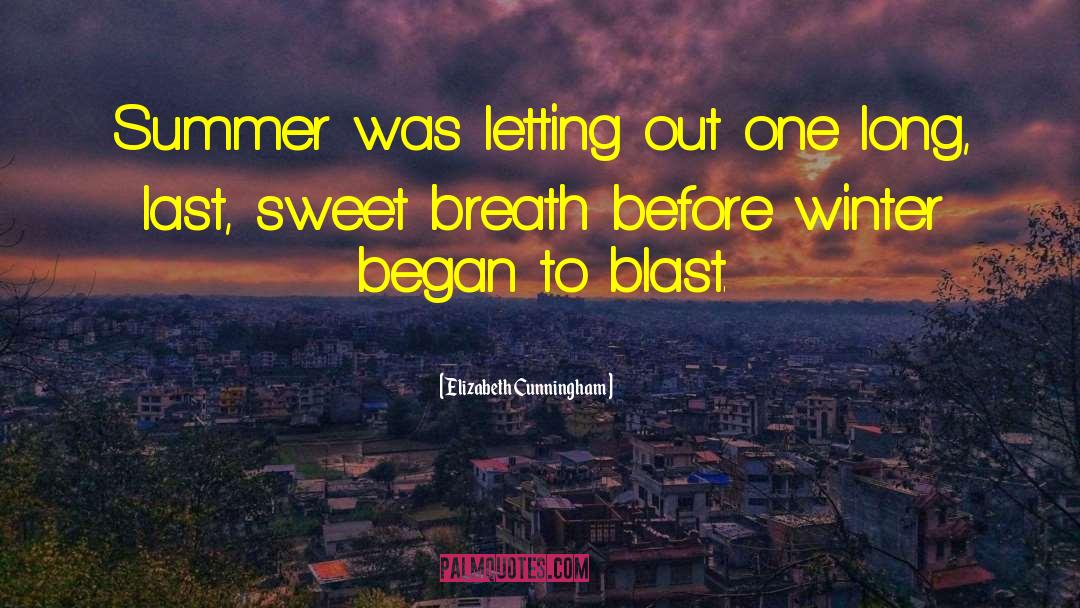 Elizabeth Cunningham Quotes: Summer was letting out one