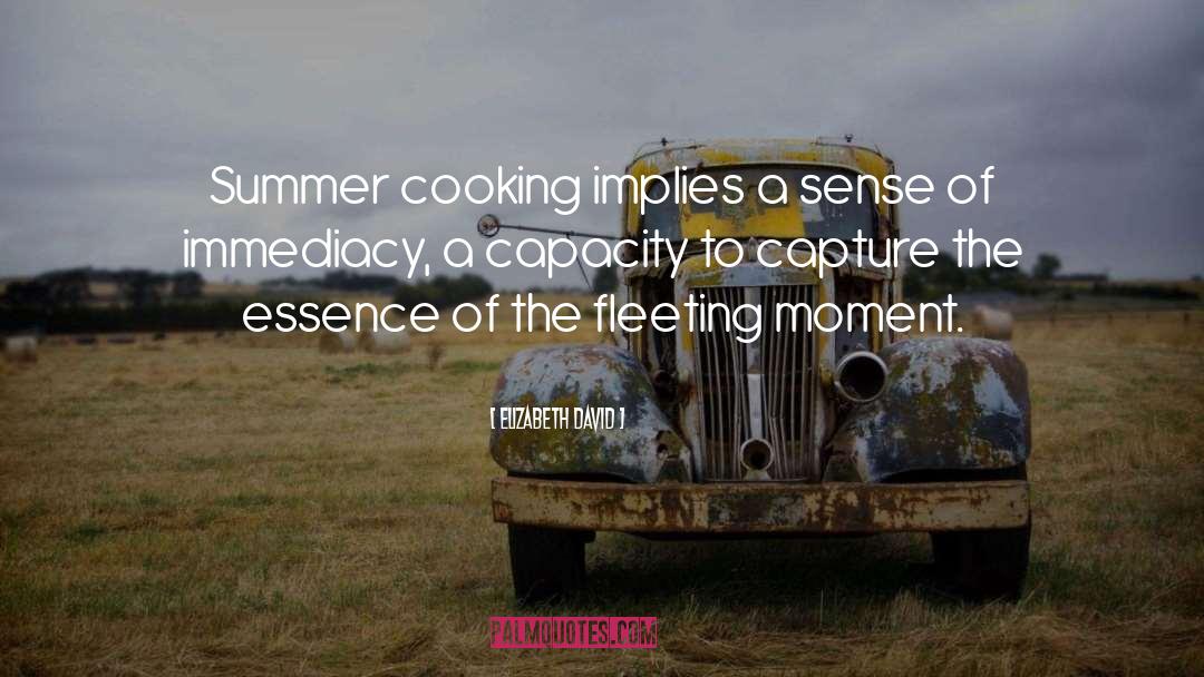 Elizabeth David Quotes: Summer cooking implies a sense