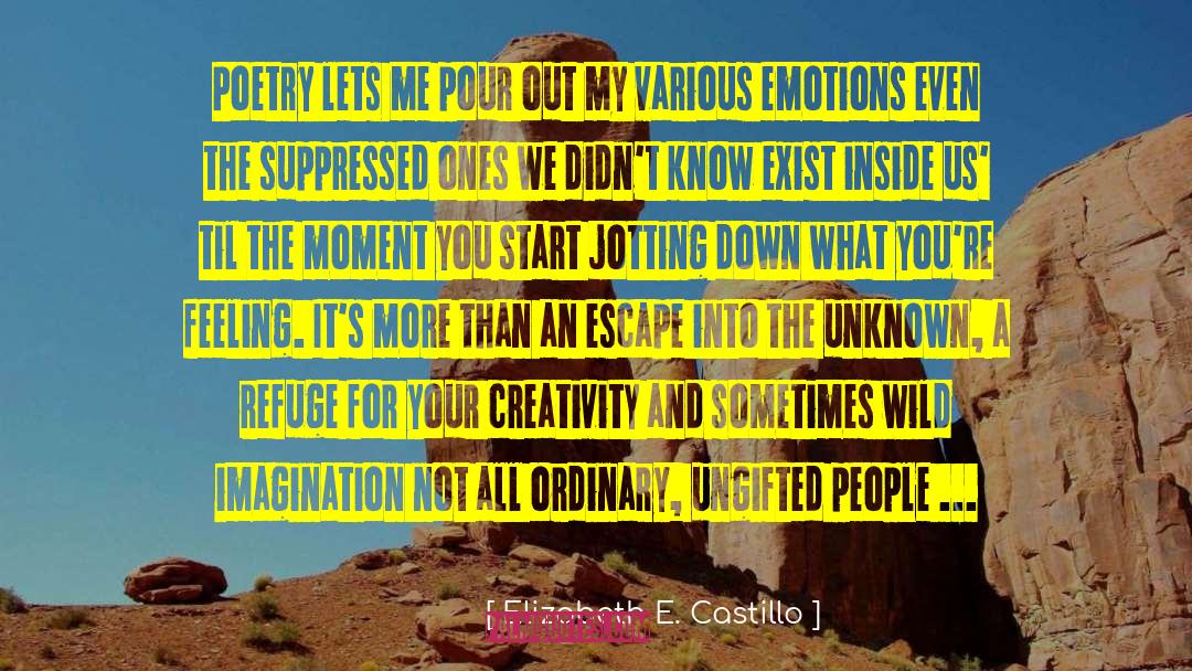 Elizabeth E. Castillo Quotes: Poetry lets me pour out