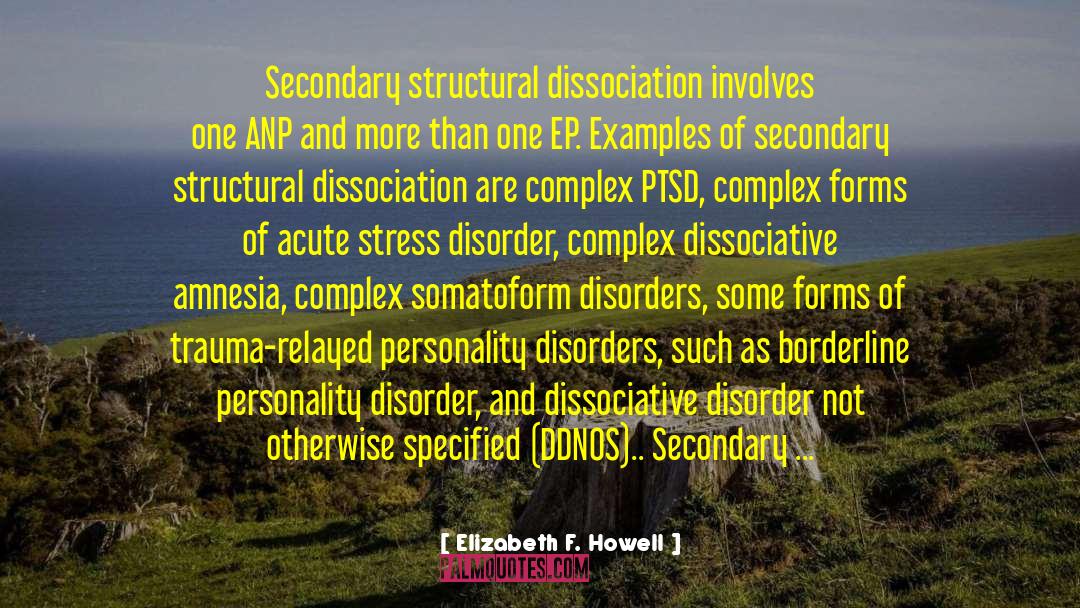 Elizabeth F. Howell Quotes: Secondary structural dissociation involves one
