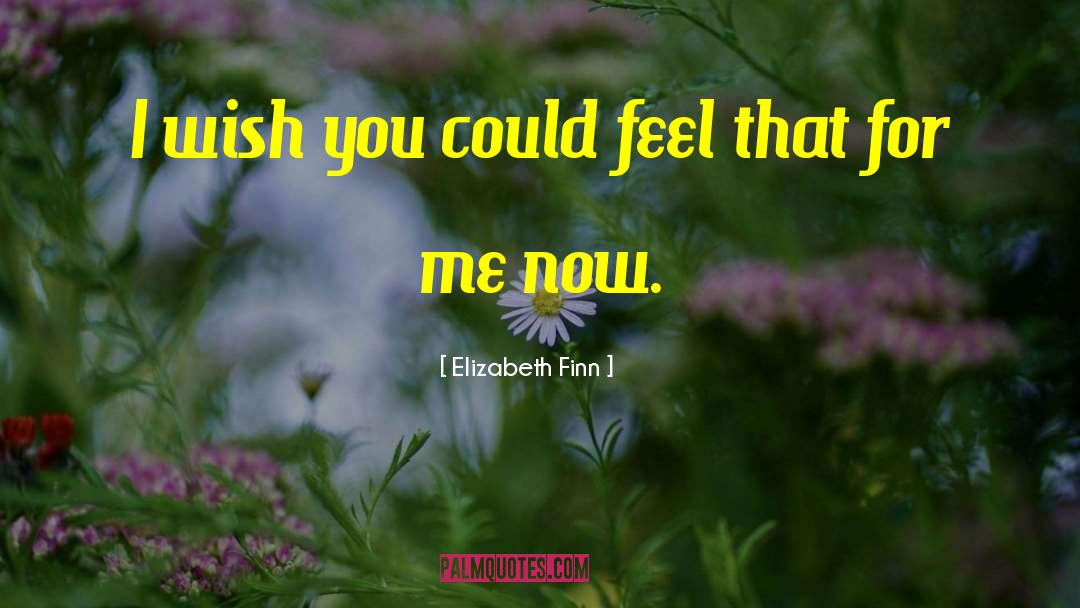 Elizabeth Finn Quotes: I wish you could feel