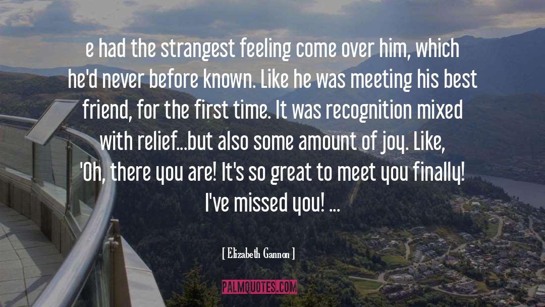 Elizabeth Gannon Quotes: e had the strangest feeling