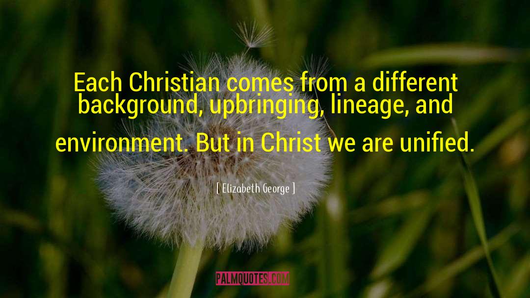 Elizabeth George Quotes: Each Christian comes from a