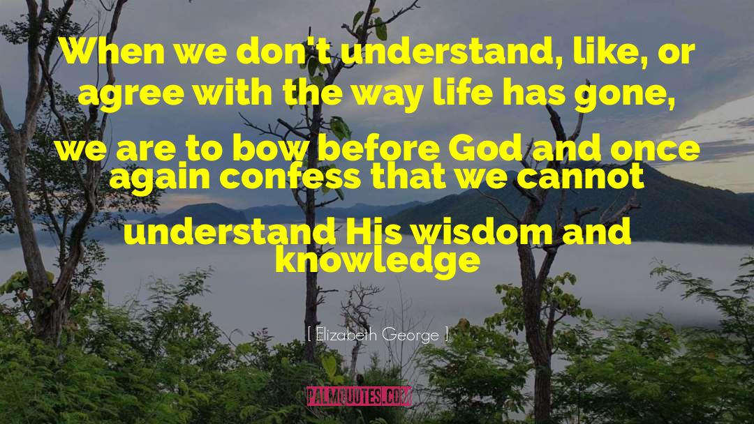 Elizabeth George Quotes: When we don't understand, like,