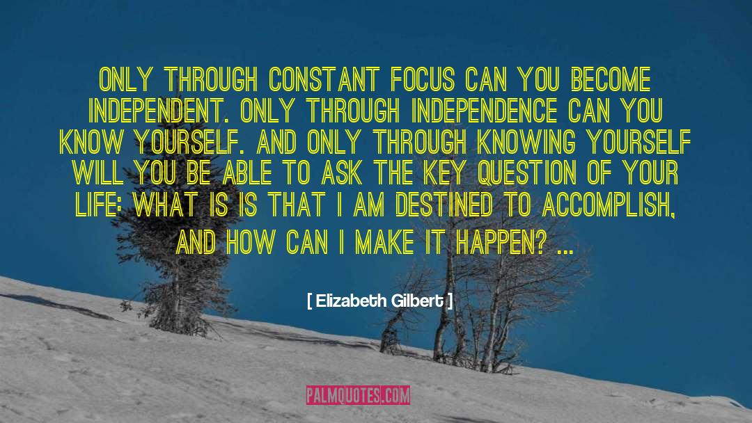 Elizabeth Gilbert Quotes: Only through constant focus can