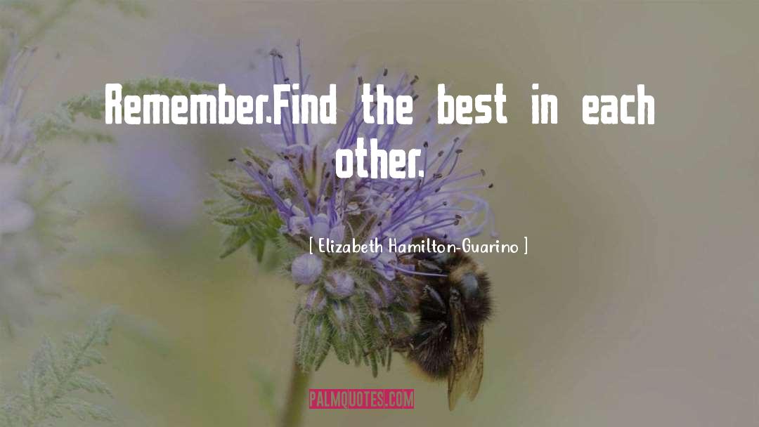 Elizabeth Hamilton-Guarino Quotes: Remember.<br />Find the best in