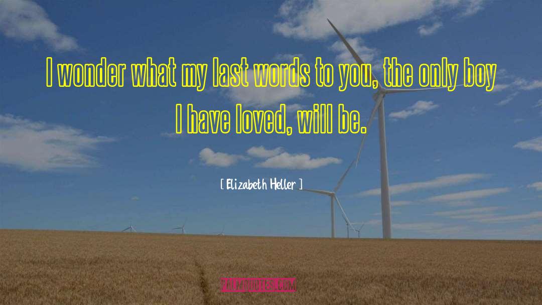 Elizabeth Heller Quotes: I wonder what my last