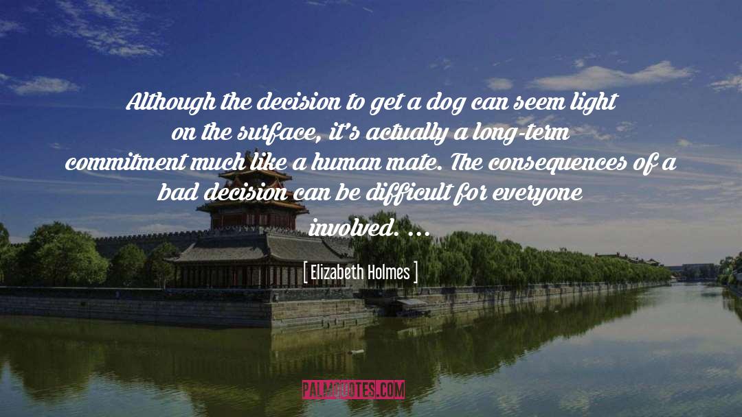 Elizabeth Holmes Quotes: Although the decision to get