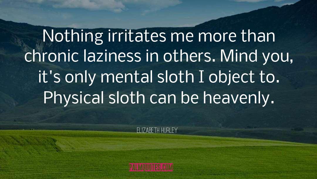 Elizabeth Hurley Quotes: Nothing irritates me more than