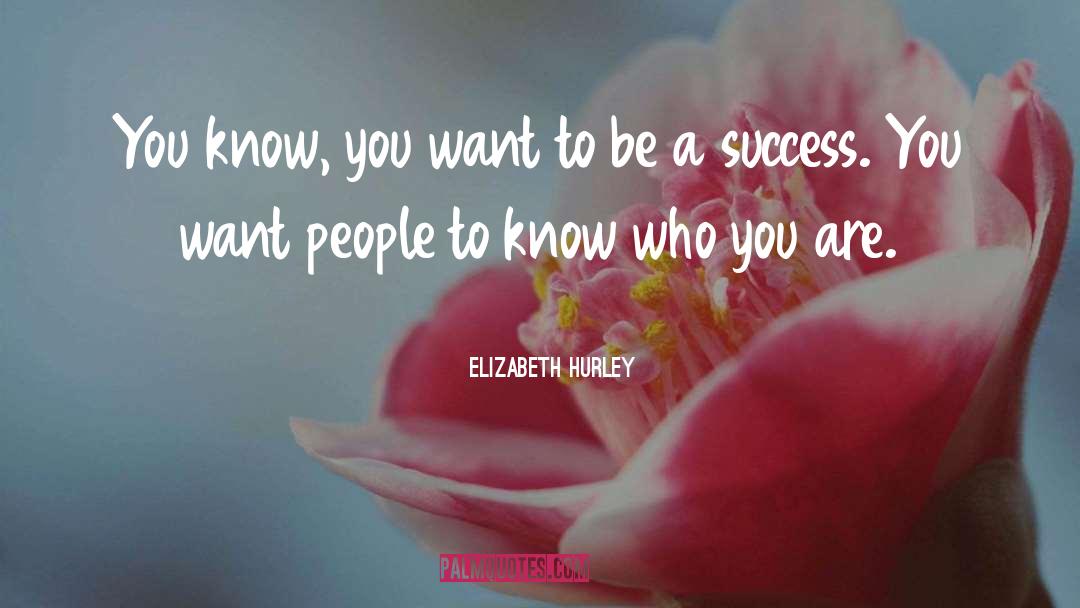 Elizabeth Hurley Quotes: You know, you want to