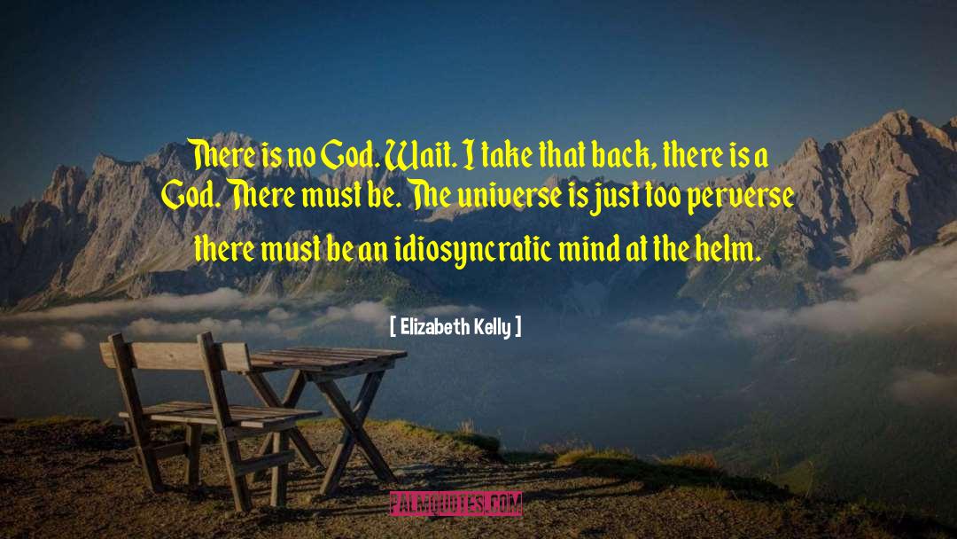 Elizabeth Kelly Quotes: There is no God. Wait.