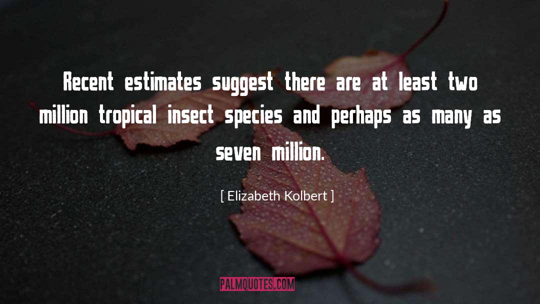 Elizabeth Kolbert Quotes: Recent estimates suggest there are
