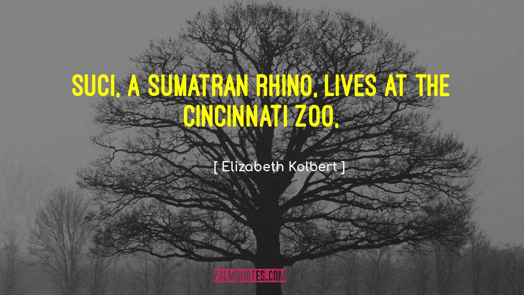Elizabeth Kolbert Quotes: Suci, a Sumatran rhino, lives