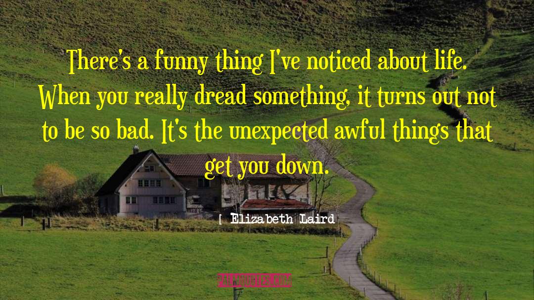Elizabeth Laird Quotes: There's a funny thing I've