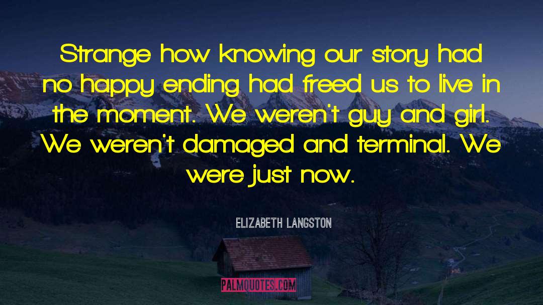 Elizabeth Langston Quotes: Strange how knowing our story