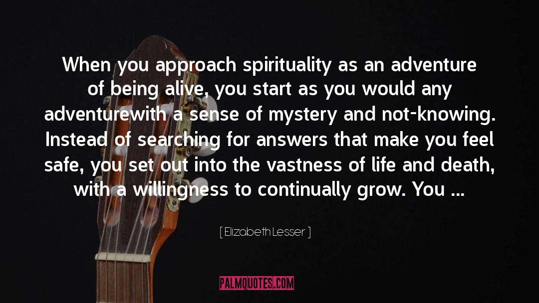 Elizabeth Lesser Quotes: When you approach spirituality as