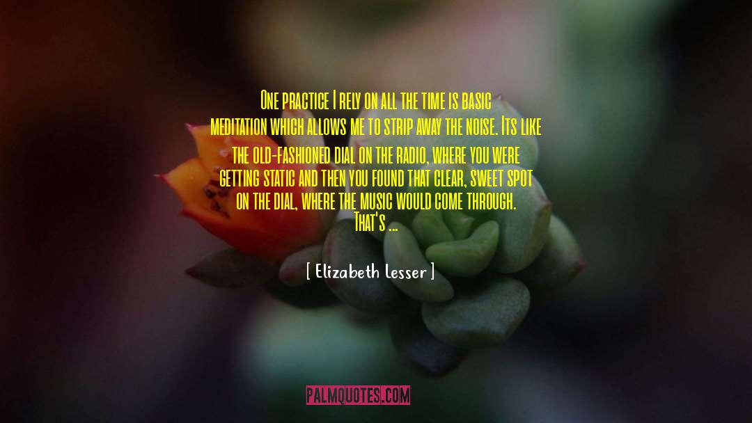 Elizabeth Lesser Quotes: One practice I rely on