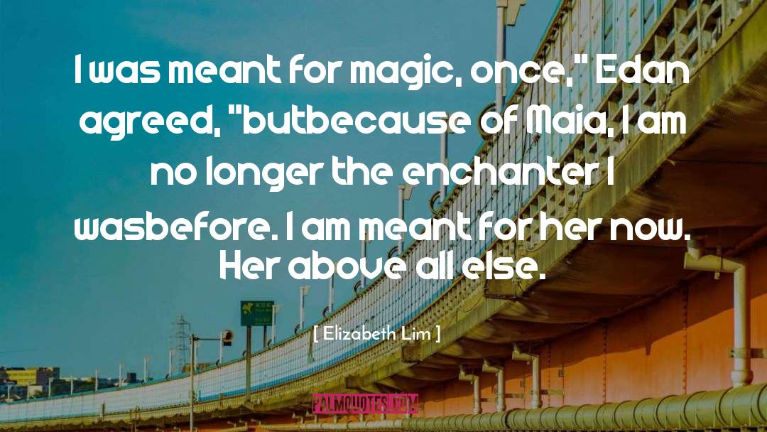 Elizabeth Lim Quotes: I was meant for magic,