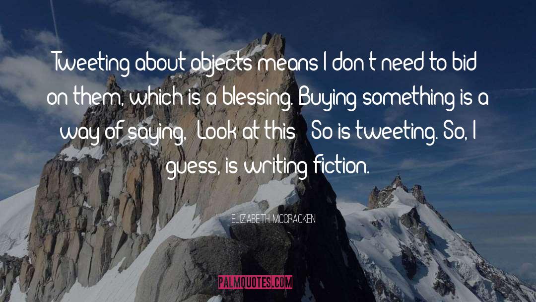 Elizabeth McCracken Quotes: Tweeting about objects means I