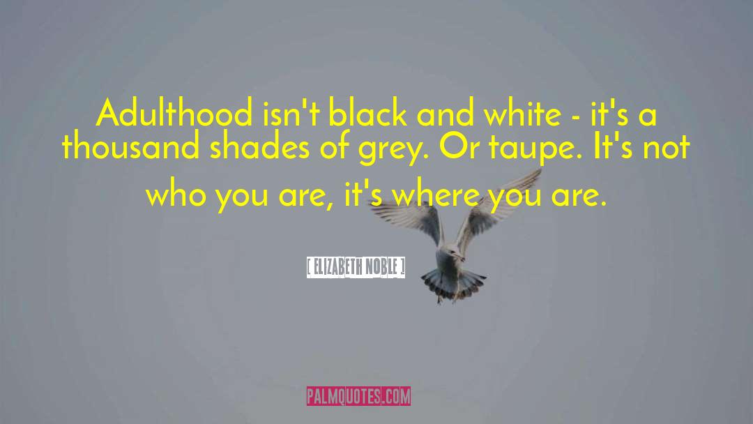 Elizabeth Noble Quotes: Adulthood isn't black and white