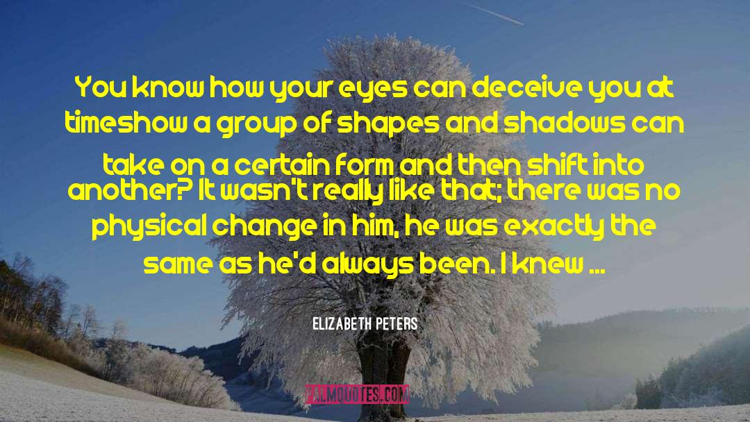 Elizabeth Peters Quotes: You know how your eyes