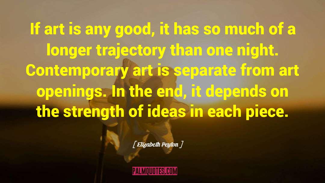 Elizabeth Peyton Quotes: If art is any good,