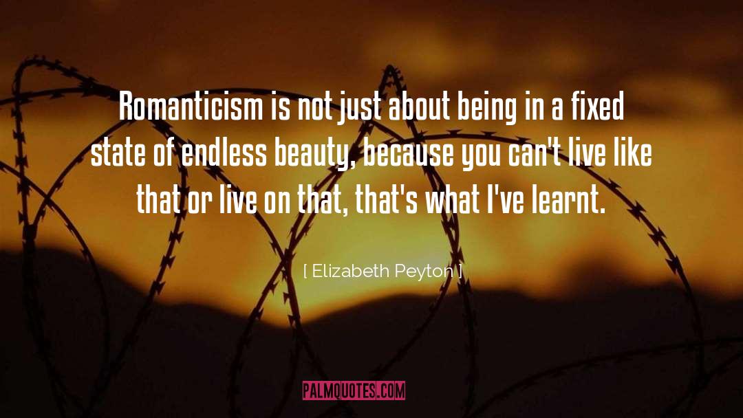 Elizabeth Peyton Quotes: Romanticism is not just about