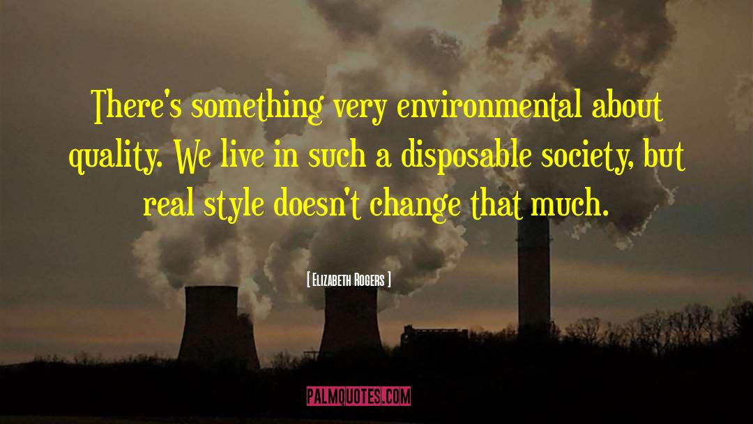 Elizabeth Rogers Quotes: There's something very environmental about