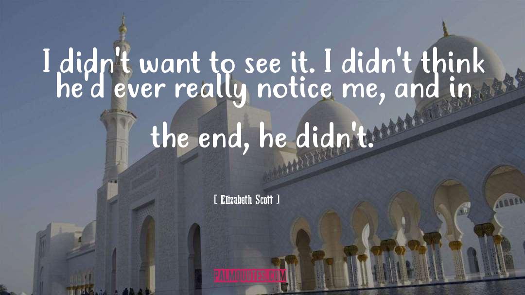 Elizabeth Scott Quotes: I didn't want to see