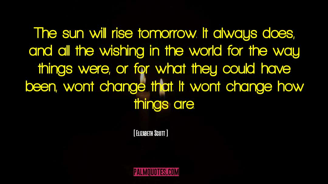 Elizabeth Scott Quotes: The sun will rise tomorrow.