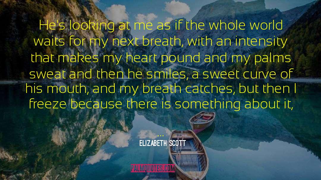 Elizabeth Scott Quotes: He's looking at me as